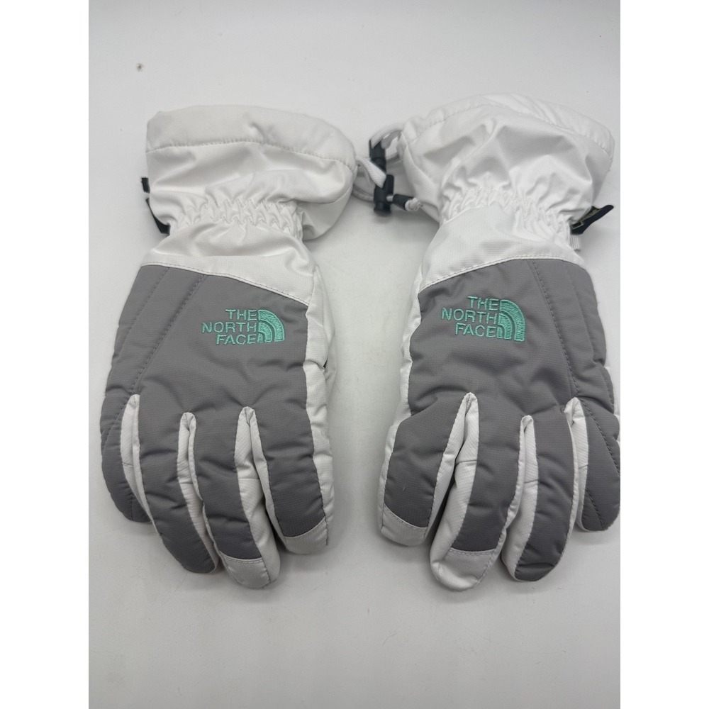 The North Face Gloves Unisex Kids S White Gray GORE-TEX Waterproof Winter